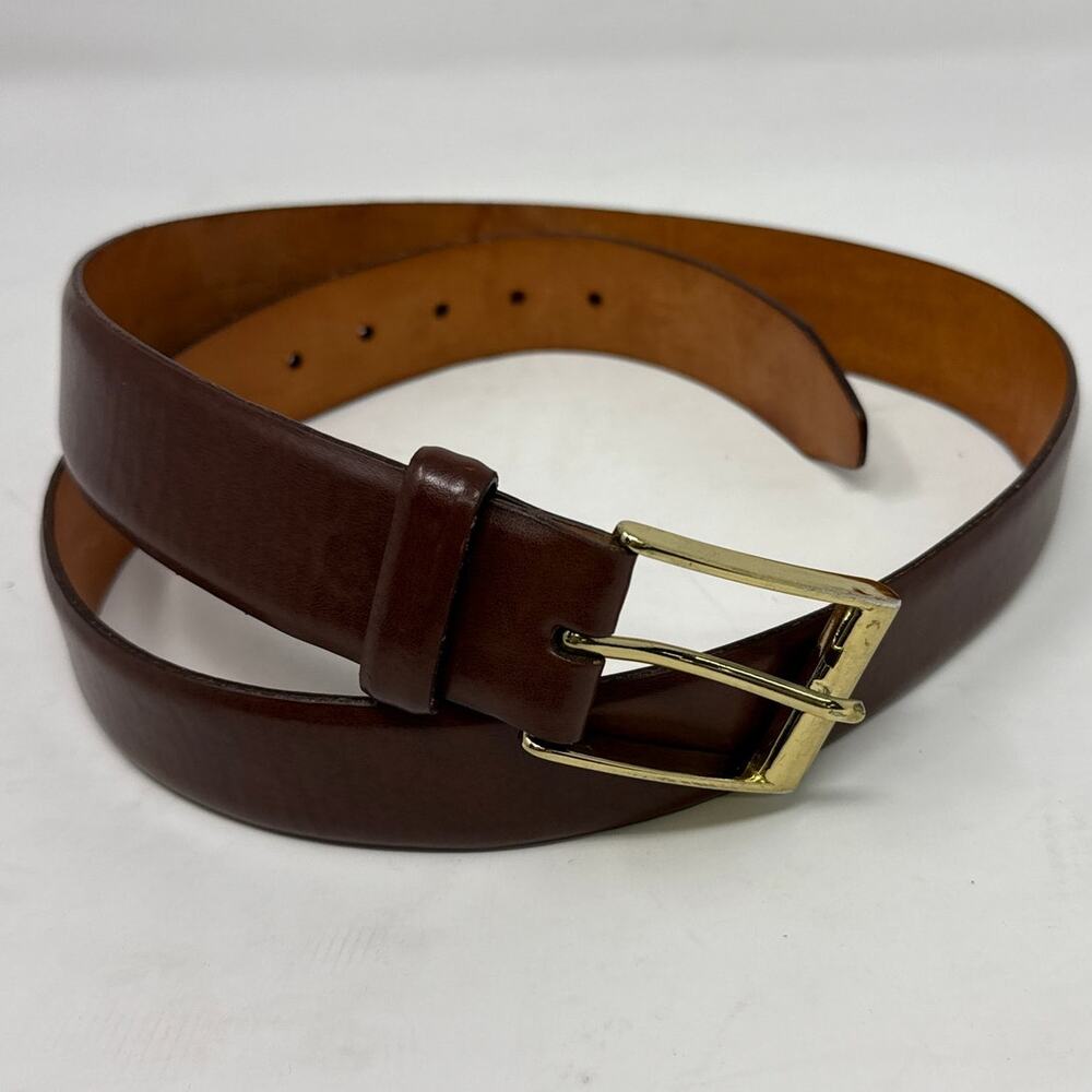 Martin Dingman Brown Glove Leather Belt Hand Made USA Sz 36